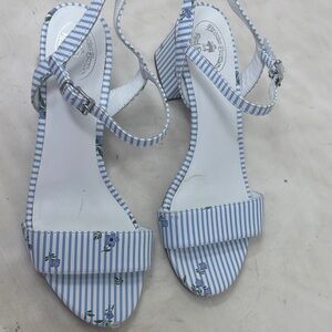 Brooks Brothers Blue and White Striped Sandals size 8